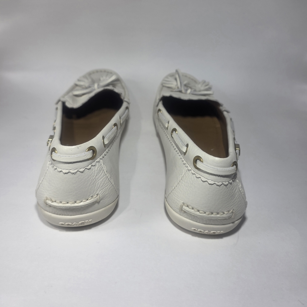 Coach White Leather Tassel Loafers Women’s US 9.5 Excellent Condition - Picture 9 of 9